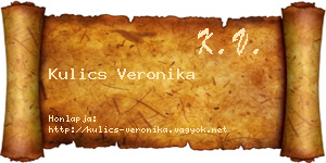 Kulics Veronika névjegykártya